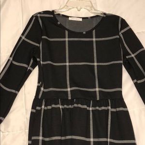 Black dress with white